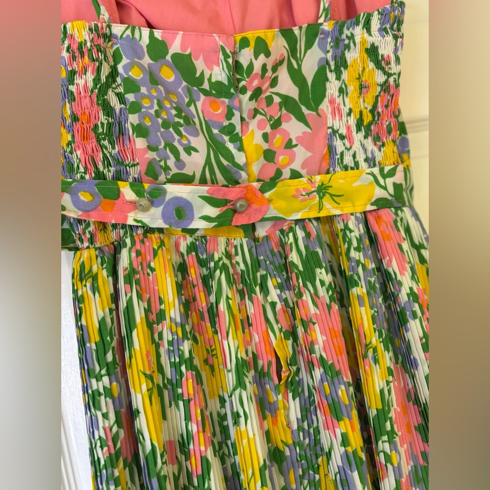 1960’s Vintage‎ Gabar Floral Multicolor Pleated Sunsuit Swimsuit Small Medium - Picture 6 of 12